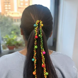 Person wearing the hair braids